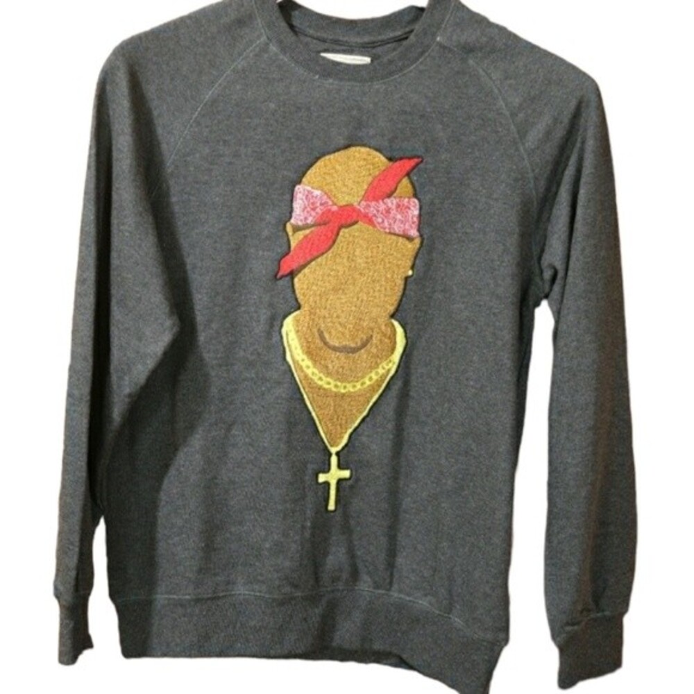 Elevenparis “Life Is A Joke” Graphic Sweatshirt Pullover Gray Streetwear Small